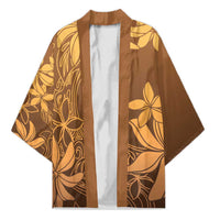 Tiare Tahiti Kimono Brown Polynesia Motifs LT05 Unisex Brown - Polynesian Pride