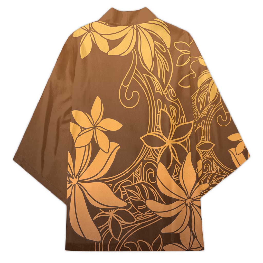 Tiare Tahiti Kimono Brown Polynesia Motifs LT05 - Polynesian Pride
