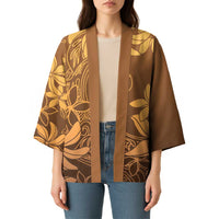 Tiare Tahiti Kimono Brown Polynesia Motifs LT05 - Polynesian Pride