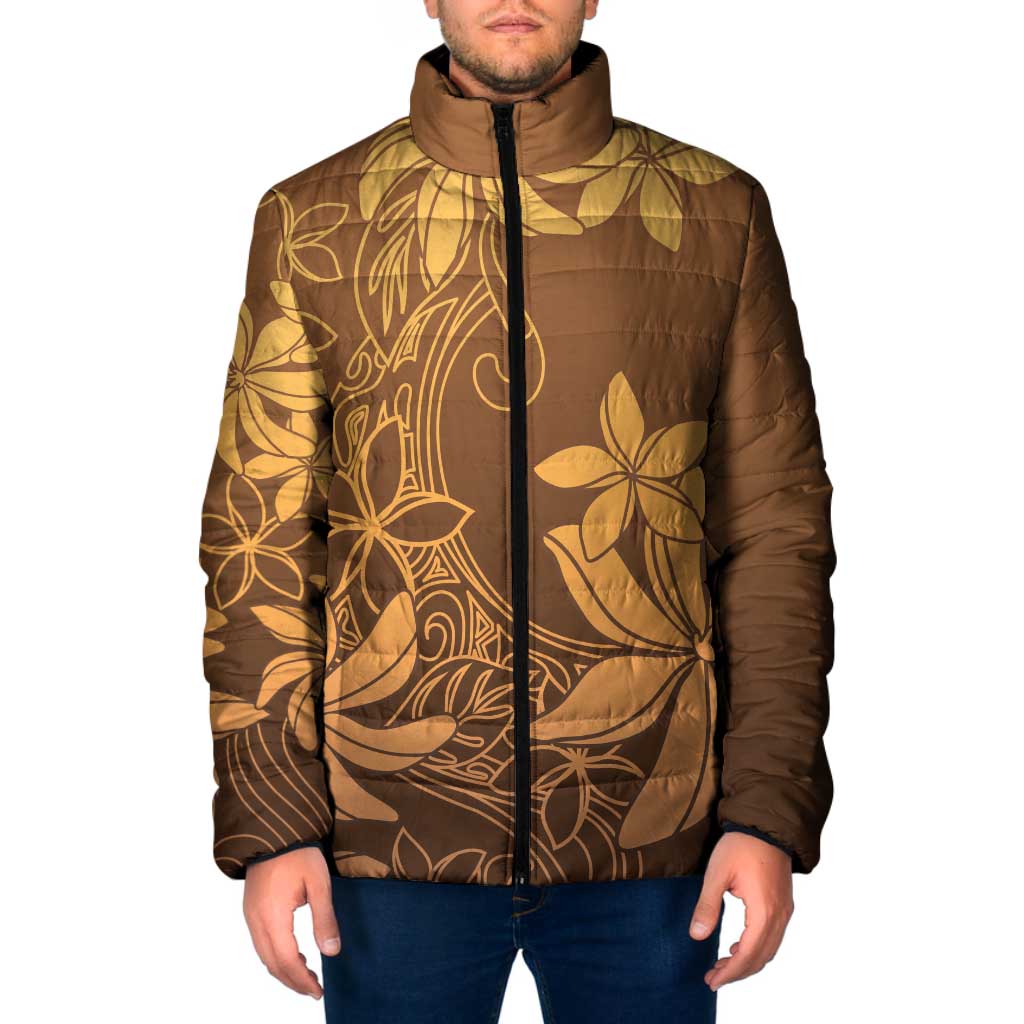Tiare Tahiti Padded Jacket Brown Polynesia Motifs LT05 Men Brown - Polynesian Pride