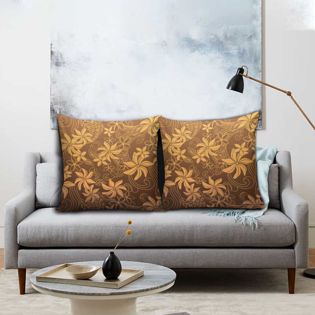 Tiare Tahiti Pillow Cover Brown Polynesia Motifs LT05 - Polynesian Pride