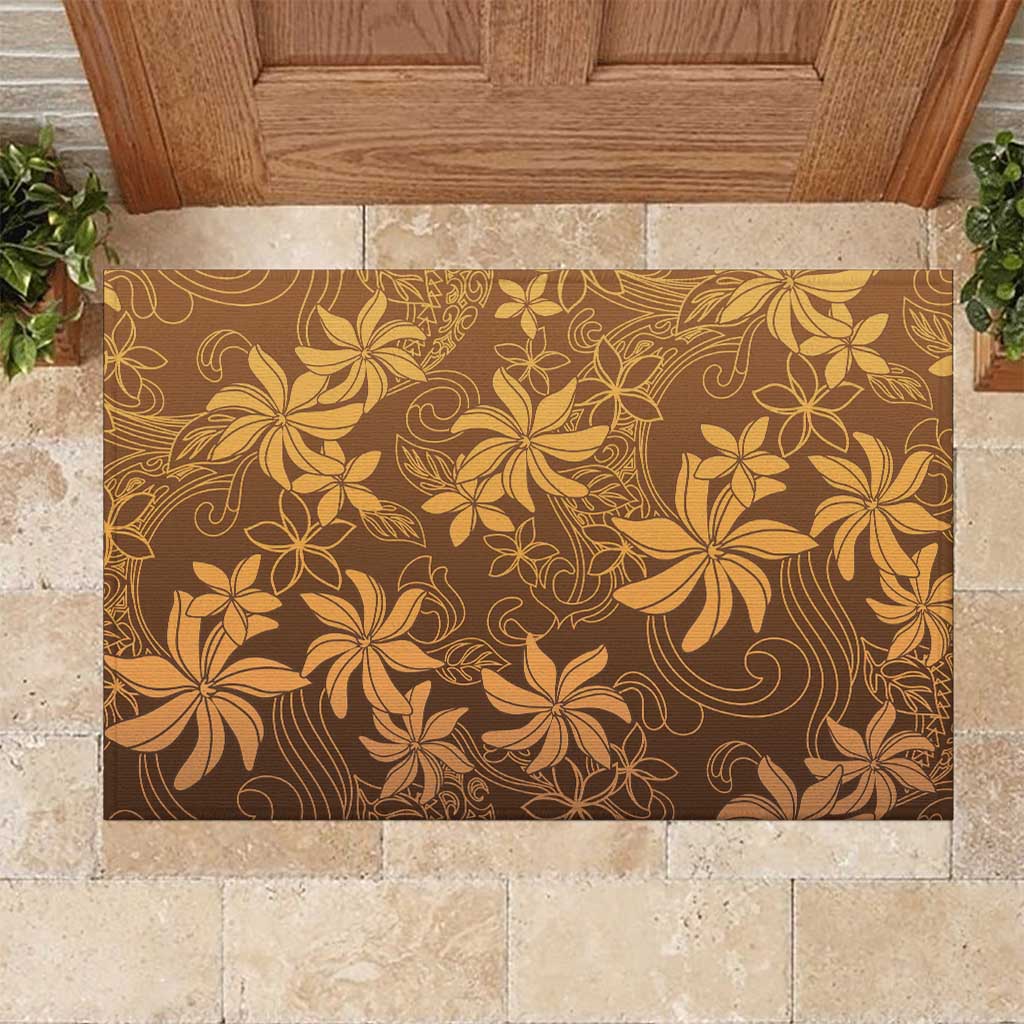 Tiare Tahiti Rubber Doormat Brown Polynesia Motifs LT05 Brown - Polynesian Pride