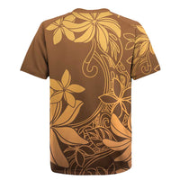 Tiare Tahiti Rugby Jersey Brown Polynesia Motifs LT05 - Polynesian Pride