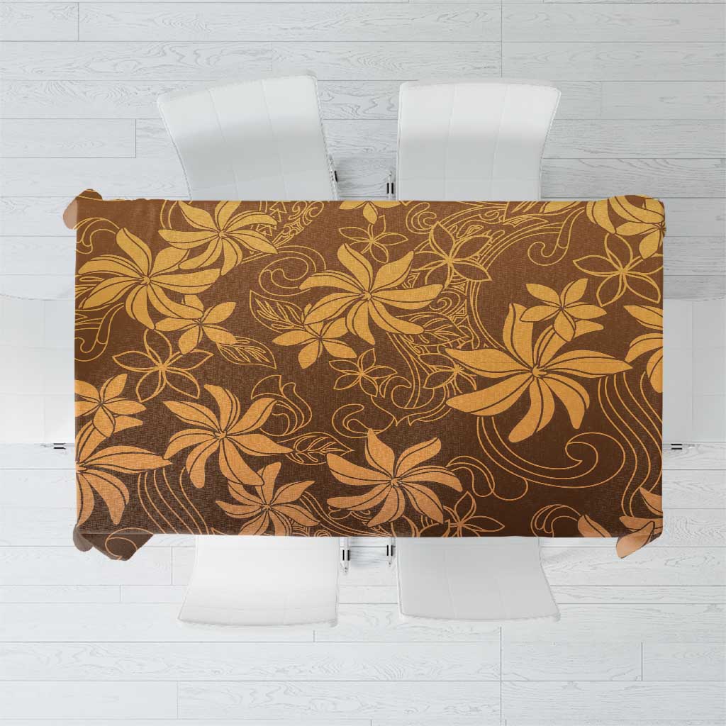 Tiare Tahiti Tablecloth Brown Polynesia Motifs LT05 Brown - Polynesian Pride