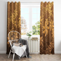 Tiare Tahiti Window Curtain Brown Polynesia Motifs LT05 - Polynesian Pride