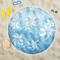 Tiare Tahiti Beach Blanket Blue Polynesia Motifs LT05 One Size 150cm Blue - Polynesian Pride
