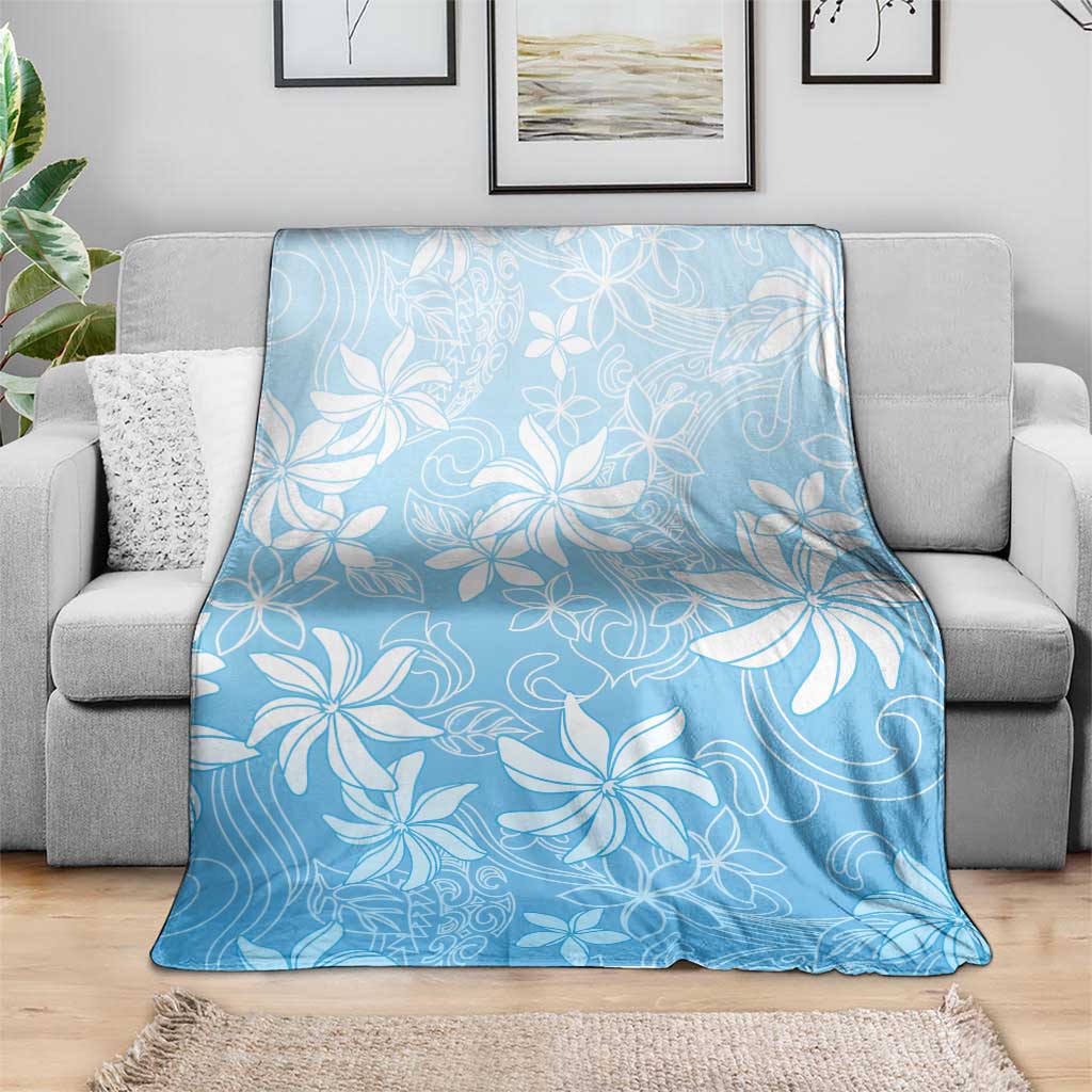 Tiare Tahiti Blanket Blue Polynesia Motifs LT05 - Polynesian Pride