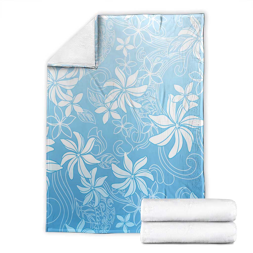 Tiare Tahiti Blanket Blue Polynesia Motifs LT05 - Polynesian Pride