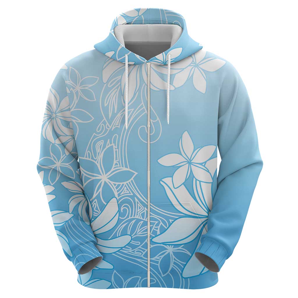 Tiare Tahiti Hoodie Blue Polynesia Motifs LT05 - Polynesian Pride