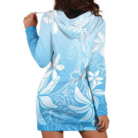 Tiare Tahiti Hoodie Dress Blue Polynesia Motifs LT05 - Polynesian Pride