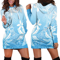 Tiare Tahiti Hoodie Dress Blue Polynesia Motifs LT05 - Polynesian Pride