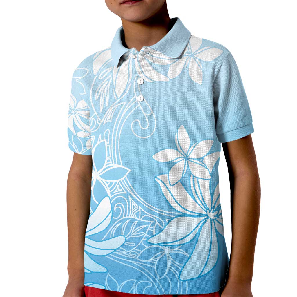 Tiare Tahiti Kid Polo Shirt Blue Polynesia Motifs LT05 Kid Blue - Polynesian Pride