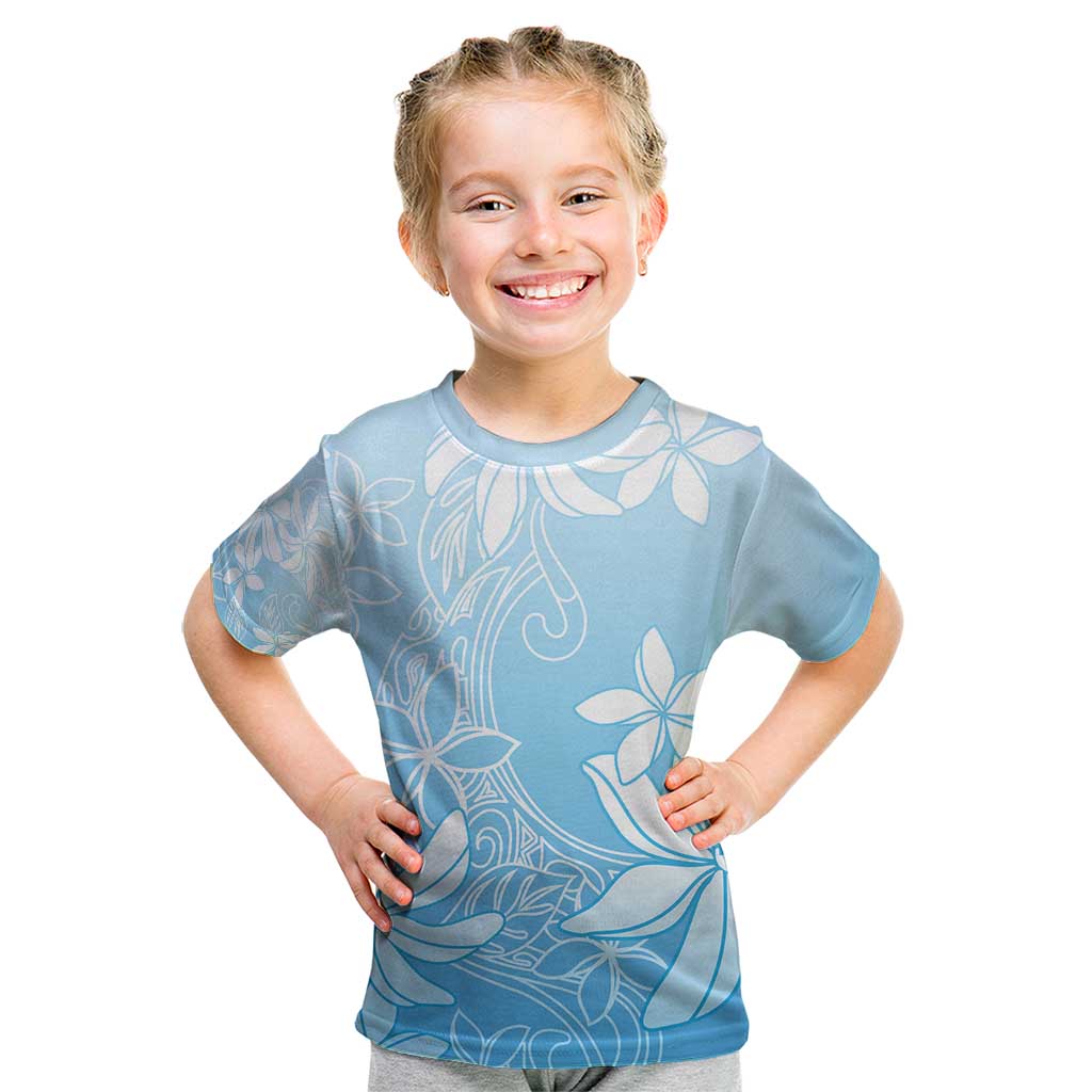 Tiare Tahiti Kid T Shirt Blue Polynesia Motifs LT05 Blue - Polynesian Pride