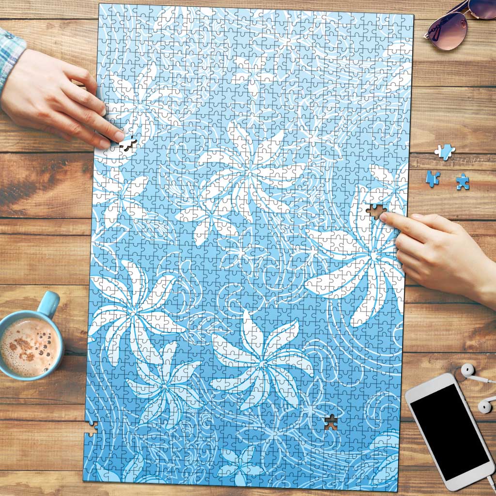 Tiare Tahiti Puzzle Blue Polynesia Motifs LT05 Blue - Polynesian Pride