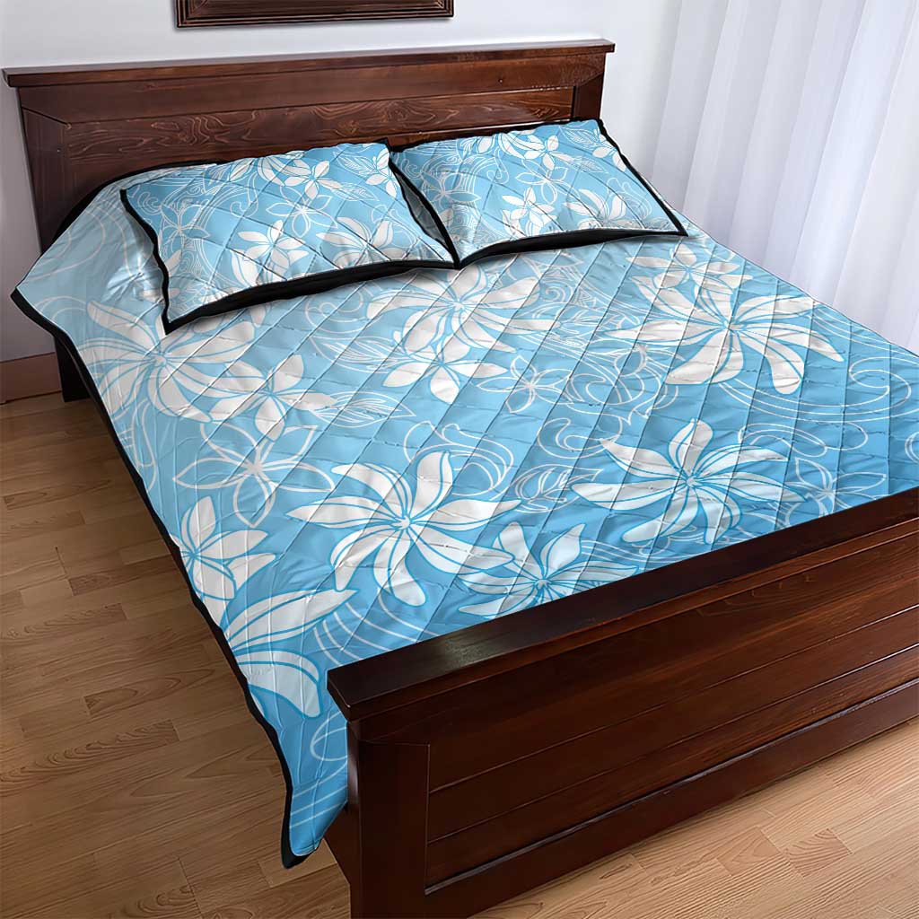 Tiare Tahiti Quilt Bed Set Blue Polynesia Motifs LT05 - Polynesian Pride