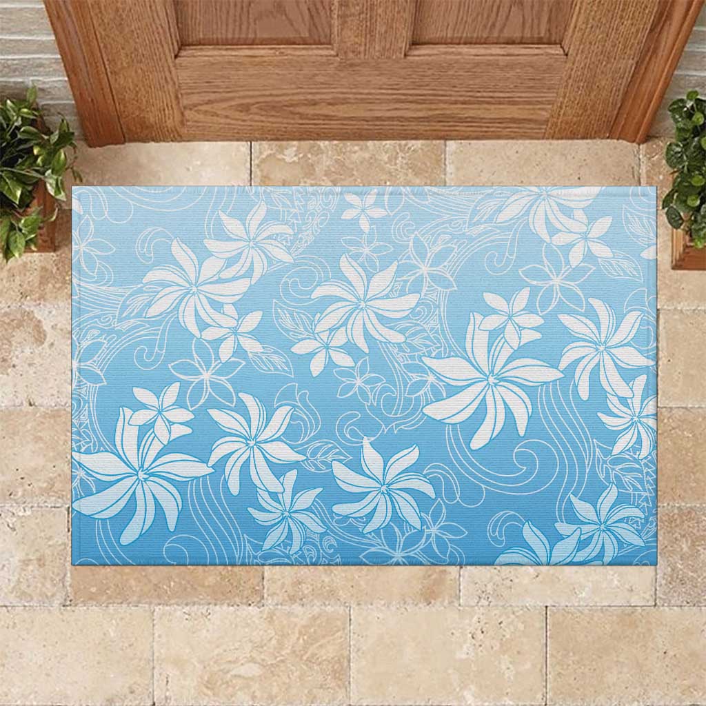 Tiare Tahiti Rubber Doormat Blue Polynesia Motifs LT05 Blue - Polynesian Pride
