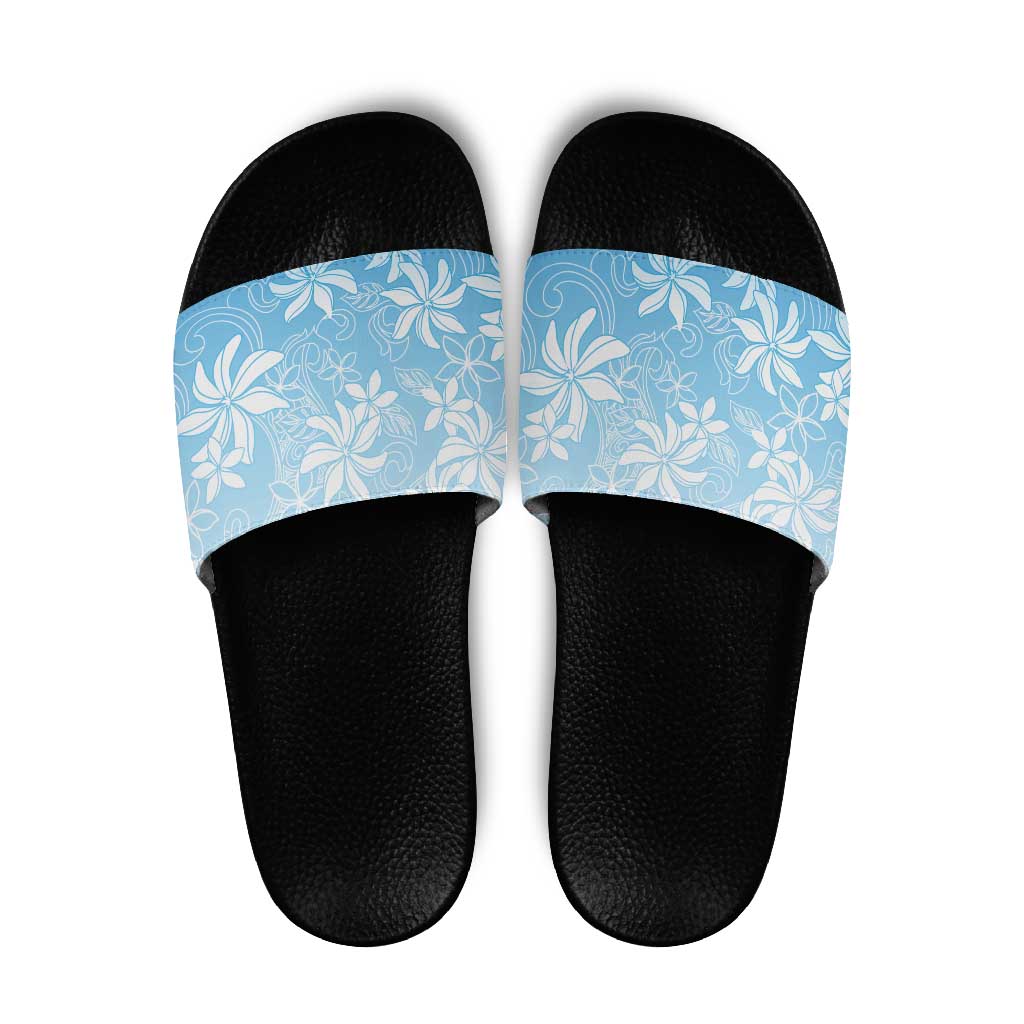 Tiare Tahiti Slide Sandals Blue Polynesia Motifs LT05 Blue - Polynesian Pride