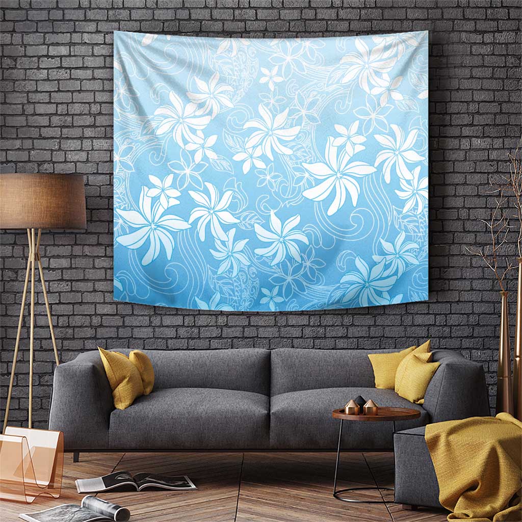 Tiare Tahiti Tapestry Blue Polynesia Motifs LT05 Blue - Polynesian Pride