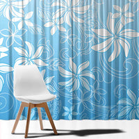 Tiare Tahiti Window Curtain Blue Polynesia Motifs LT05 - Polynesian Pride