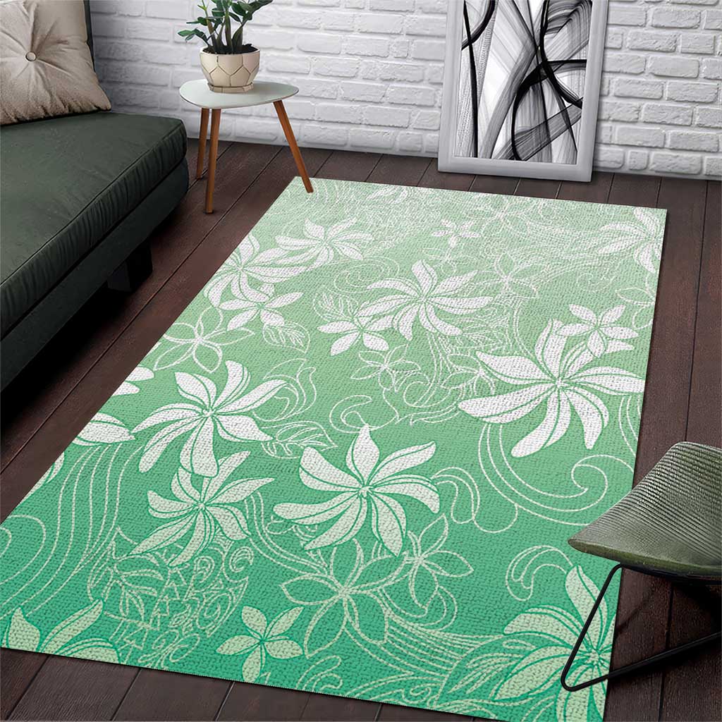 Tiare Tahiti Area Rug Matcha Polynesia Motifs LT05 Green - Polynesian Pride