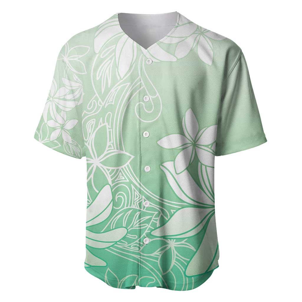 Tiare Tahiti Baseball Jersey Matcha Polynesia Motifs LT05 Green - Polynesian Pride