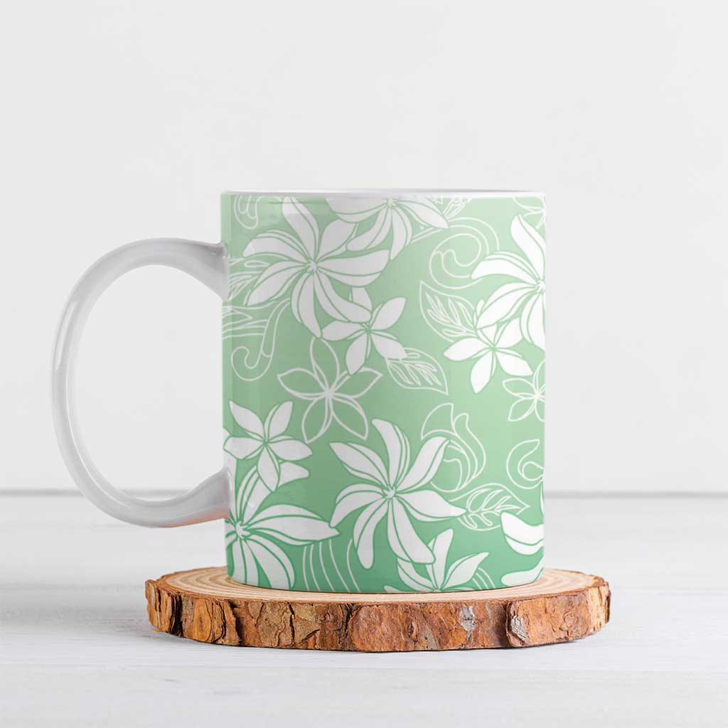 Tiare Tahiti Ceramic Mug Matcha Polynesia Motifs LT05 Green - Polynesian Pride