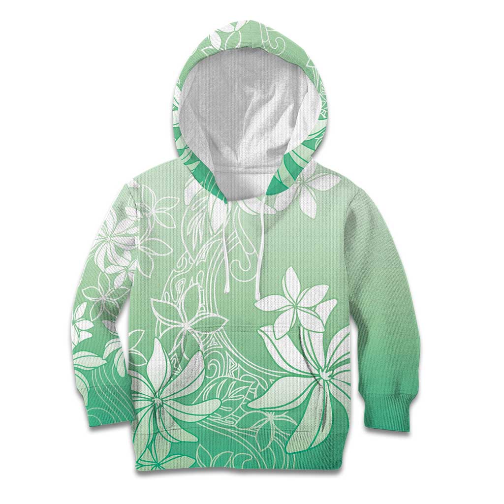Tiare Tahiti Kid Hoodie Matcha Polynesia Motifs LT05 Hoodie Green - Polynesian Pride