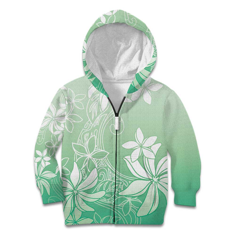Tiare Tahiti Kid Hoodie Matcha Polynesia Motifs LT05 Zip Hoodie Green - Polynesian Pride