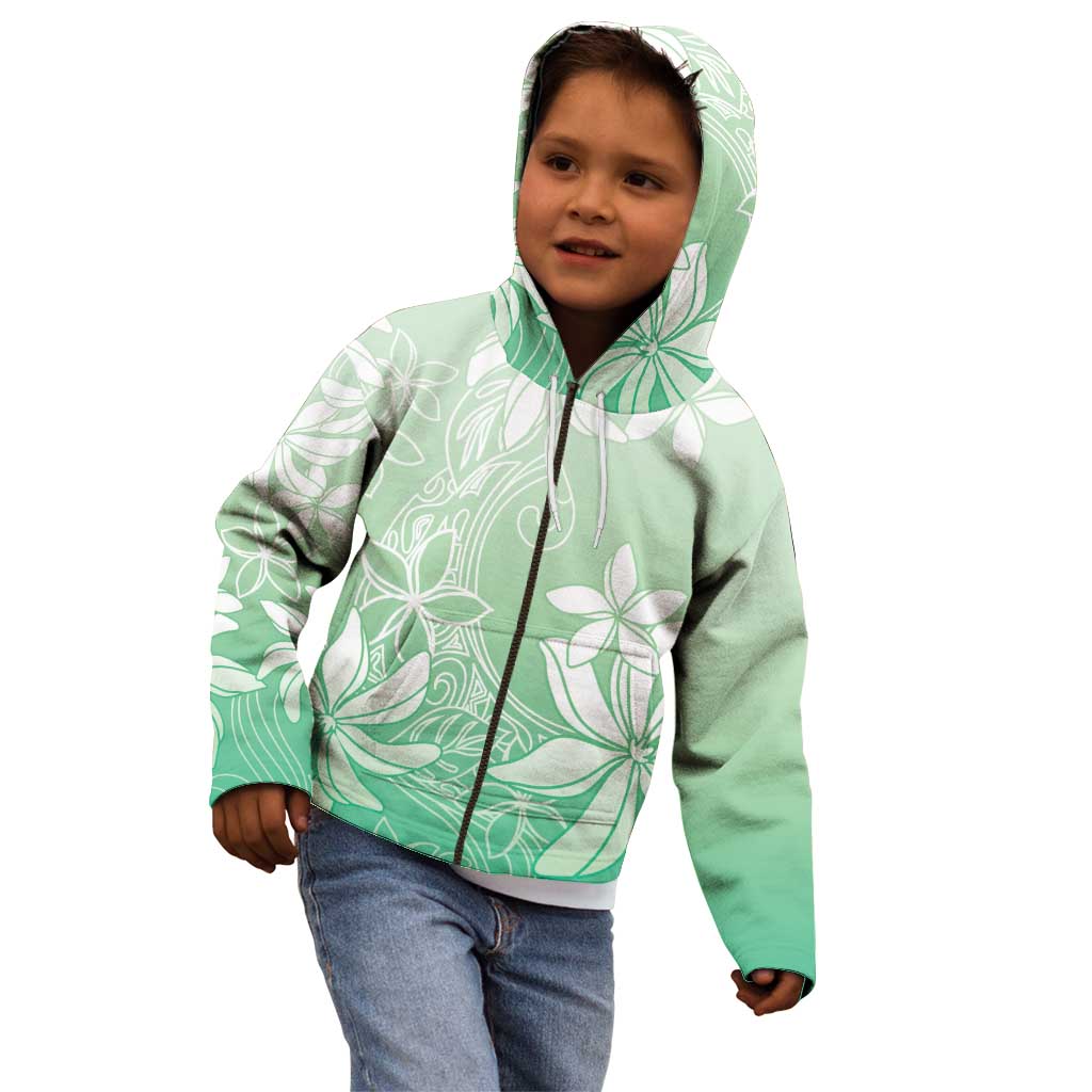 Tiare Tahiti Kid Hoodie Matcha Polynesia Motifs LT05 - Polynesian Pride