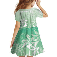 Tiare Tahiti Kid Short Sleeve Dress Matcha Polynesia Motifs LT05 - Polynesian Pride