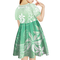 Tiare Tahiti Kid Short Sleeve Dress Matcha Polynesia Motifs LT05 - Polynesian Pride