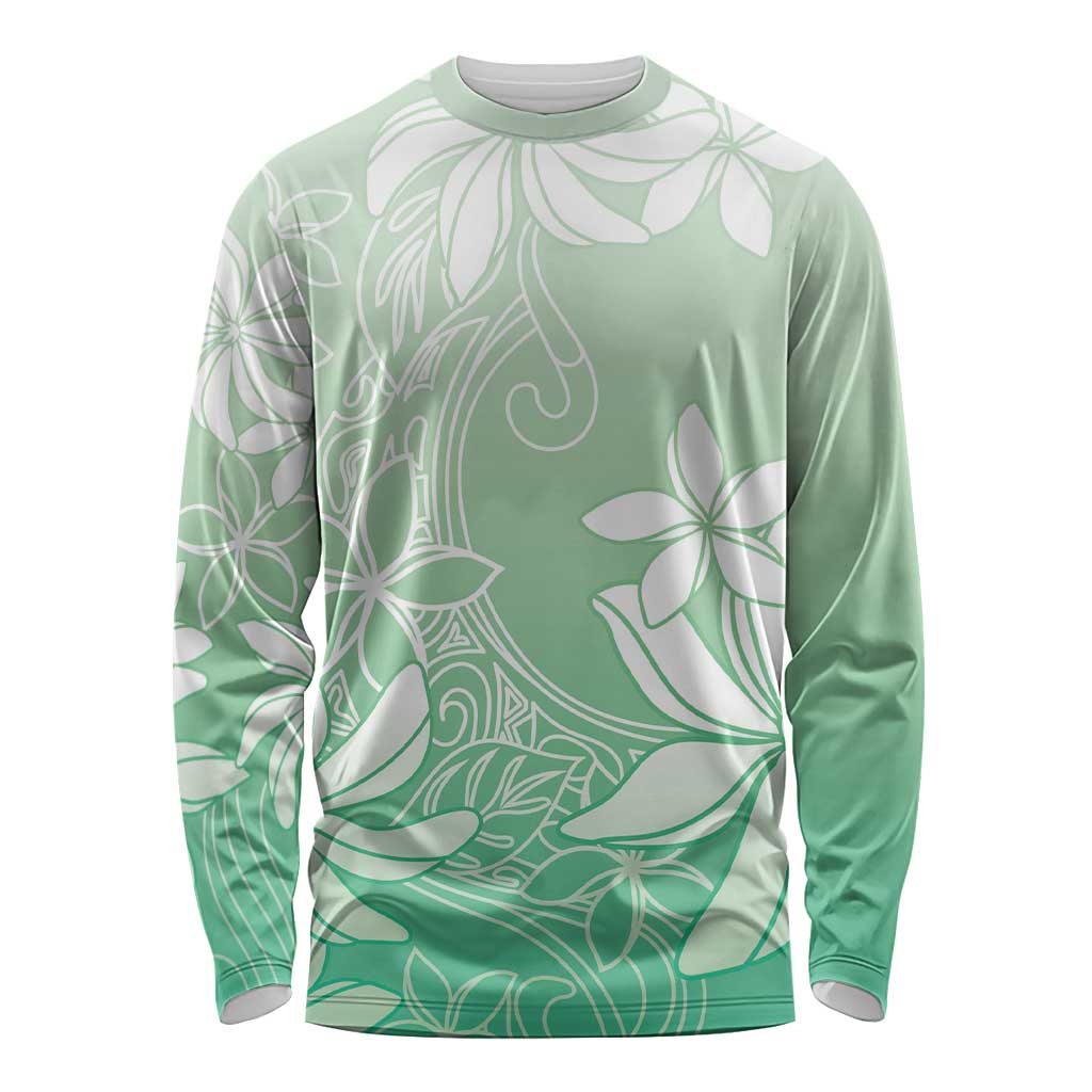 Tiare Tahiti Long Sleeve Shirt Matcha Polynesia Motifs LT05 Unisex Green - Polynesian Pride