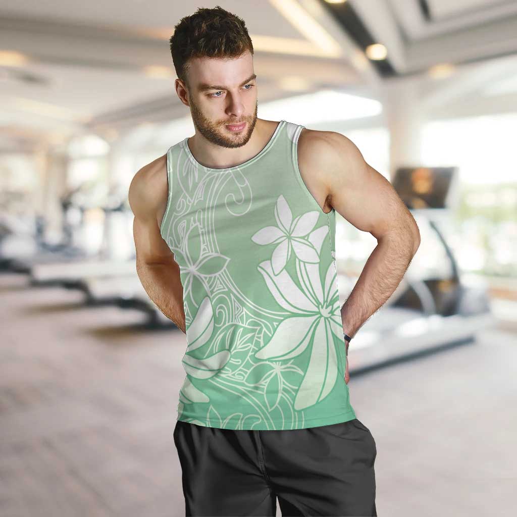 Tiare Tahiti Men Tank Top Matcha Polynesia Motifs LT05 Green - Polynesian Pride