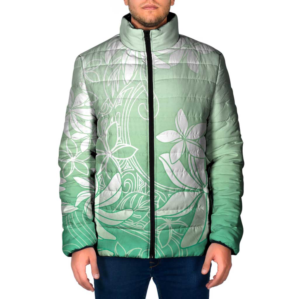 Tiare Tahiti Padded Jacket Matcha Polynesia Motifs LT05 Men Green - Polynesian Pride