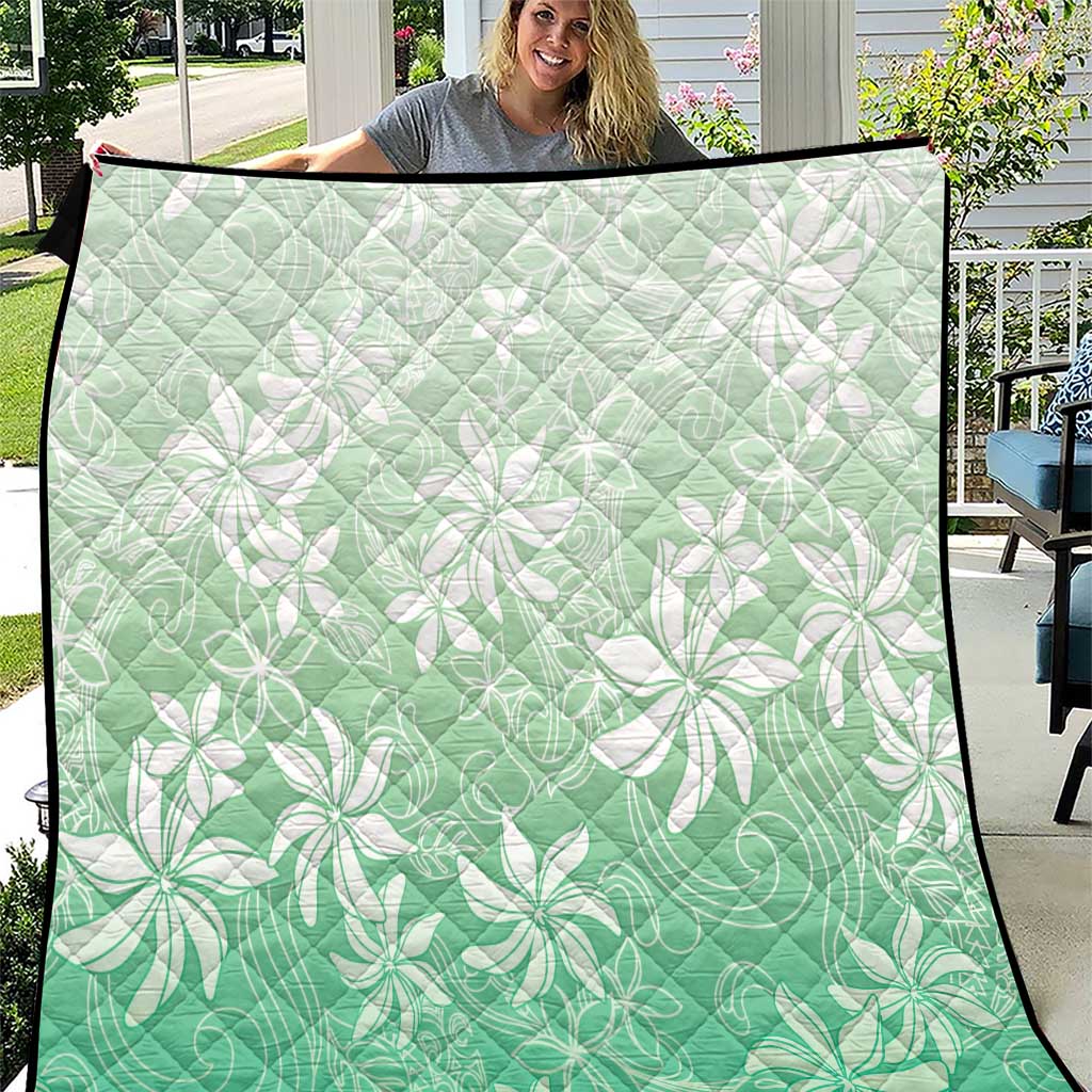 Tiare Tahiti Quilt Matcha Polynesia Motifs LT05 Green - Polynesian Pride
