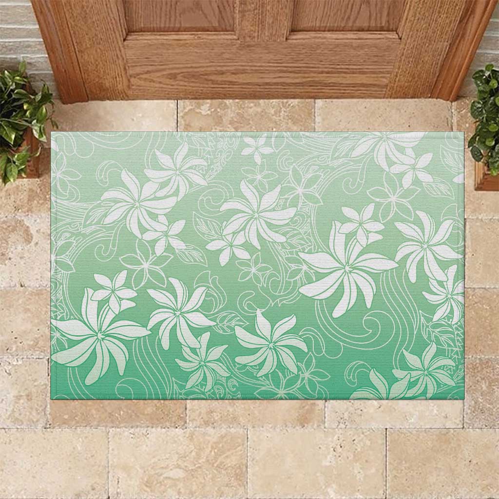 Tiare Tahiti Rubber Doormat Matcha Polynesia Motifs LT05 Green - Polynesian Pride
