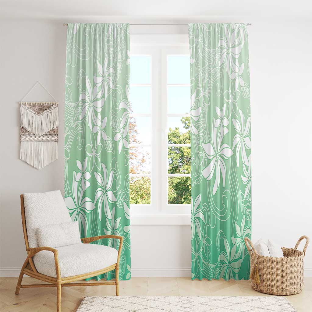 Tiare Tahiti Window Curtain Matcha Polynesia Motifs LT05 - Polynesian Pride