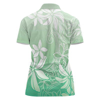 Tiare Tahiti Women Polo Shirt Matcha Polynesia Motifs LT05 - Polynesian Pride