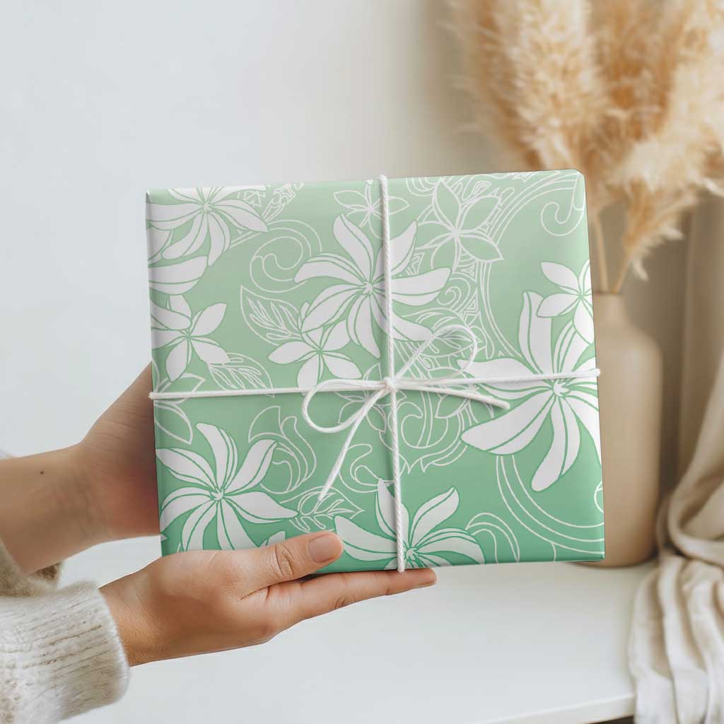 Tiare Tahiti Wrapping Paper Matcha Polynesia Motifs LT05 - Polynesian Pride