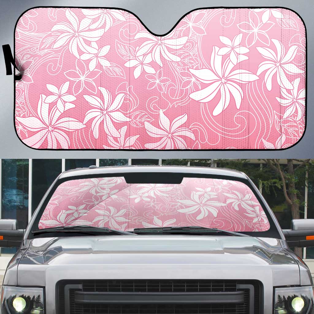 Tiare Tahiti Auto Sun Shade Pink Polynesia Motifs LT05 Pink - Polynesian Pride