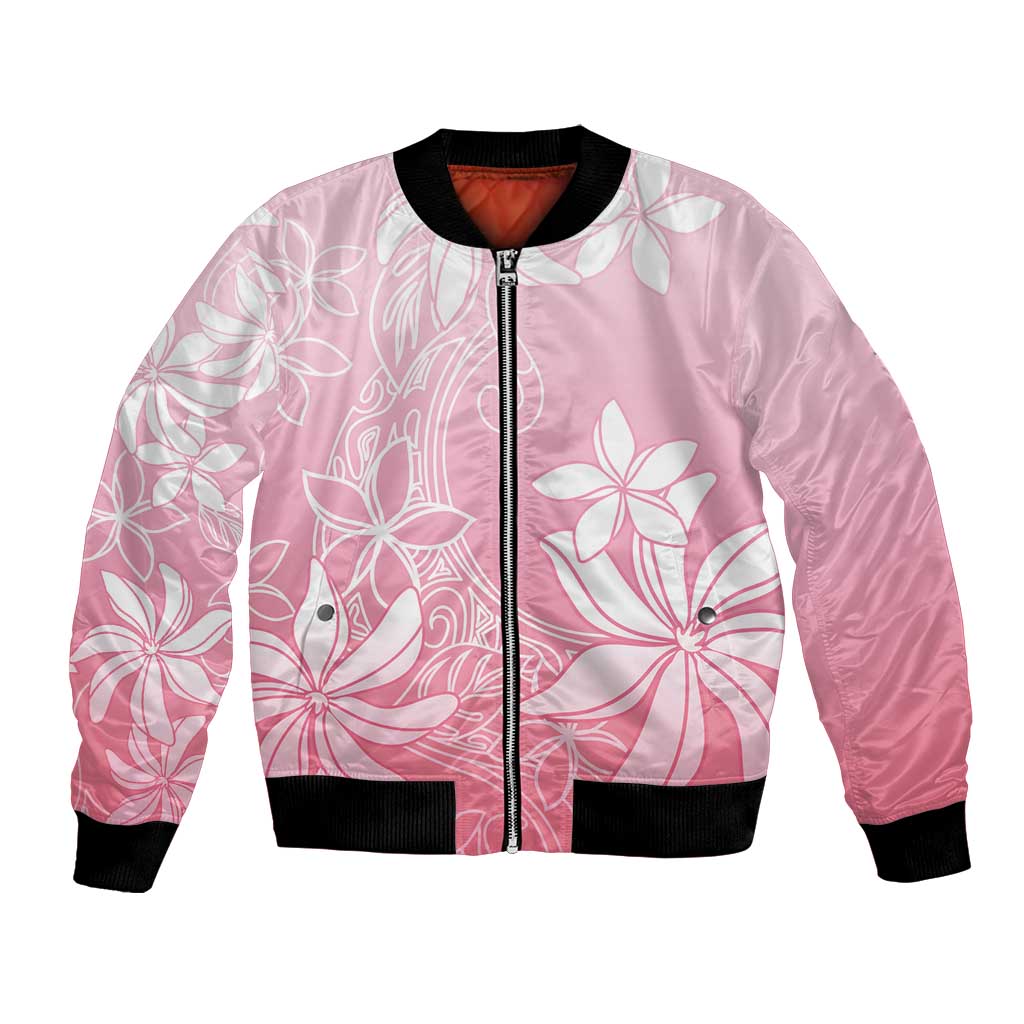 Tiare Tahiti Bomber Jacket Pink Polynesia Motifs LT05 Unisex Pink - Polynesian Pride