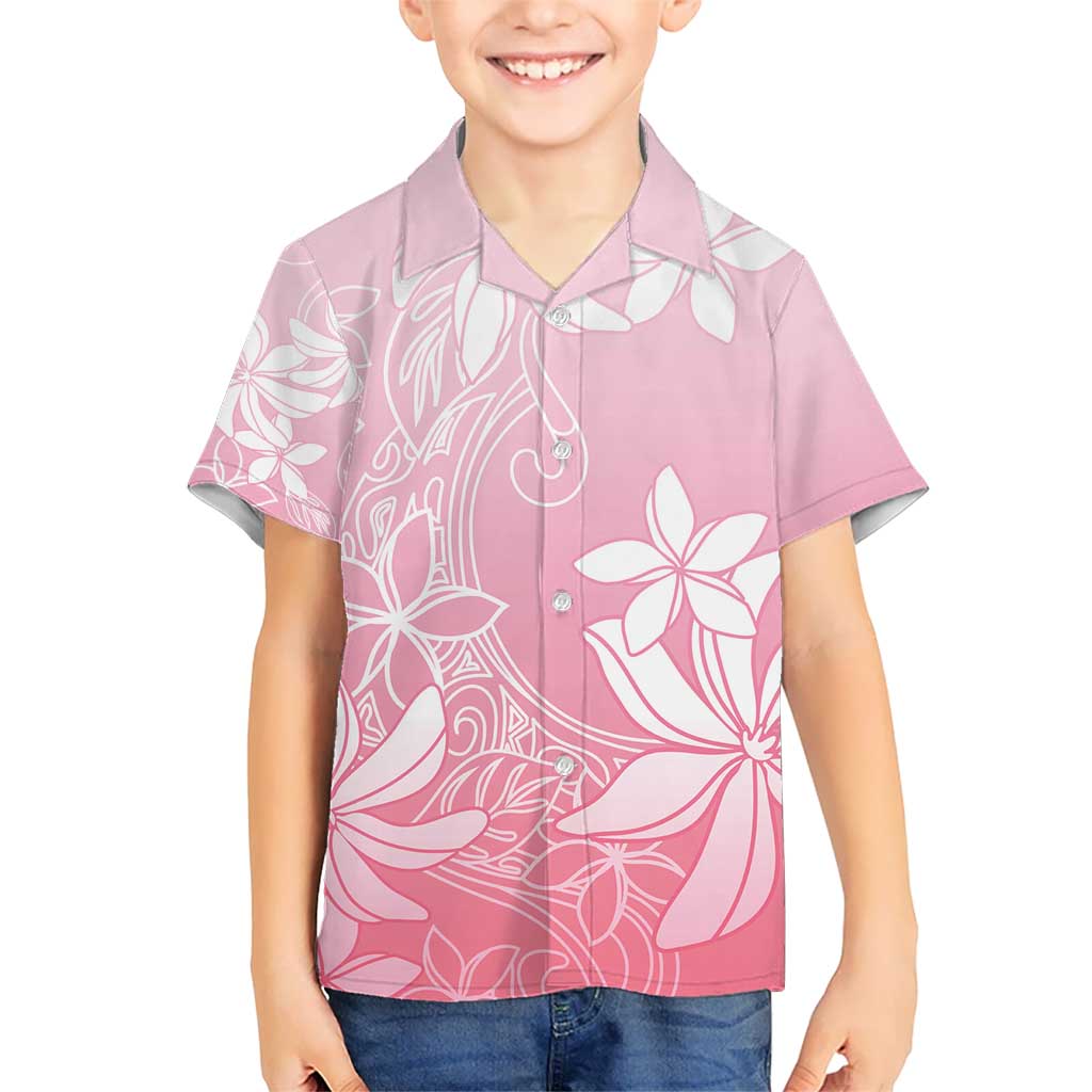 Tiare Tahiti Kid Hawaiian Shirt Pink Polynesia Motifs LT05 Kid Pink - Polynesian Pride