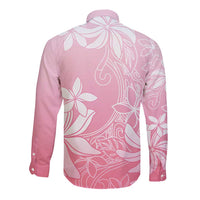 Tiare Tahiti Long Sleeve Button Shirt Pink Polynesia Motifs LT05 - Polynesian Pride