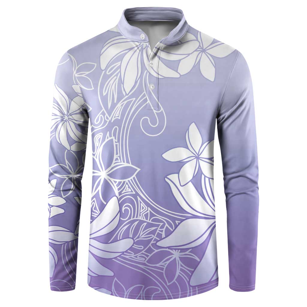 Tiare Tahiti Button Sweatshirt Purple Polynesia Motifs LT05 Purple - Polynesian Pride