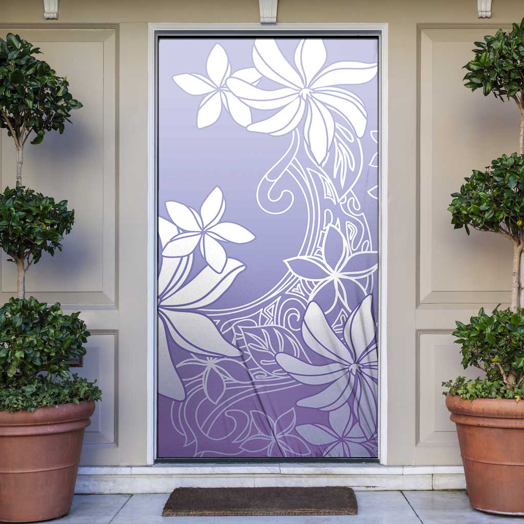 Tiare Tahiti Door Cover Purple Polynesia Motifs LT05 Purple - Polynesian Pride