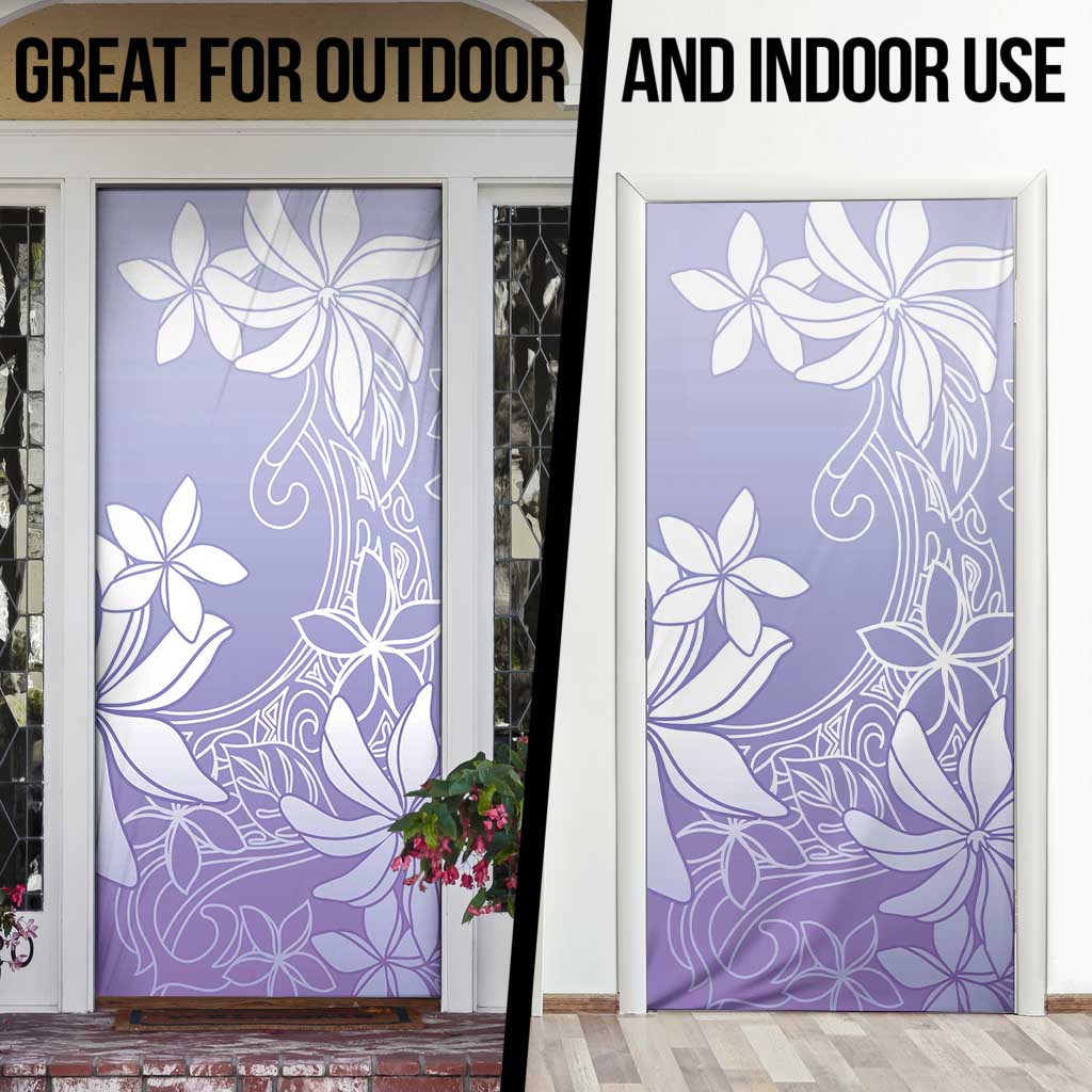 Tiare Tahiti Door Cover Purple Polynesia Motifs LT05 - Polynesian Pride
