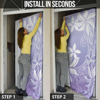 Tiare Tahiti Door Cover Purple Polynesia Motifs LT05 - Polynesian Pride