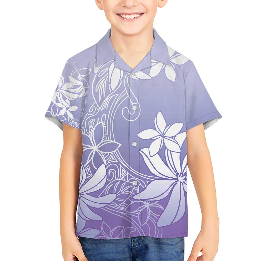 Tiare Tahiti Kid Hawaiian Shirt Purple Polynesia Motifs LT05 Kid Purple - Polynesian Pride