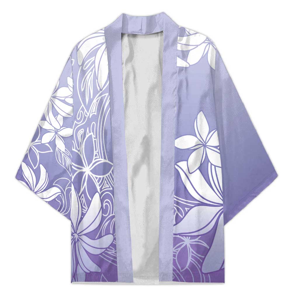 Tiare Tahiti Kimono Purple Polynesia Motifs LT05 Unisex Purple - Polynesian Pride
