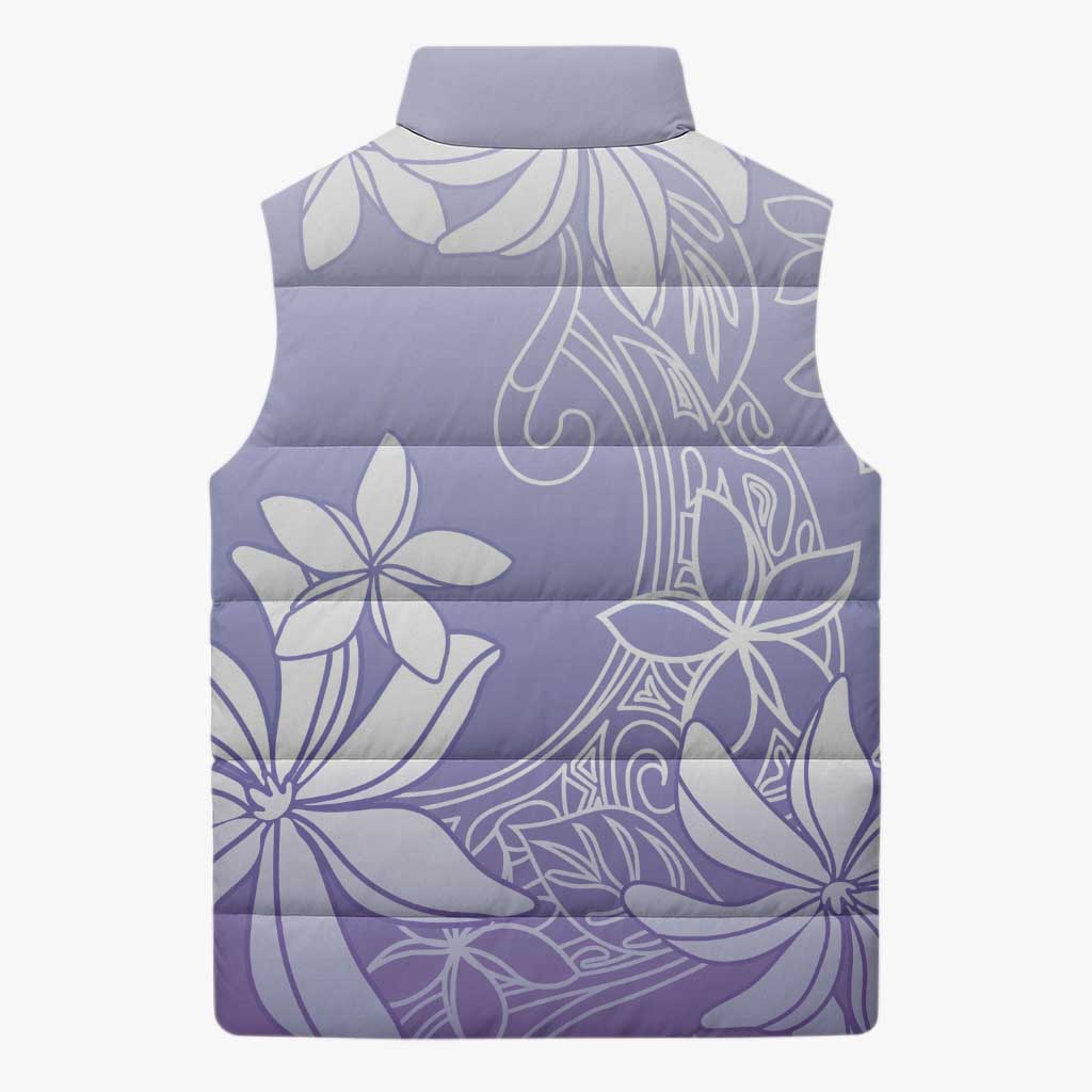 Tiare Tahiti Sleeveless Puffer Jacket Purple Polynesia Motifs LT05 - Polynesian Pride